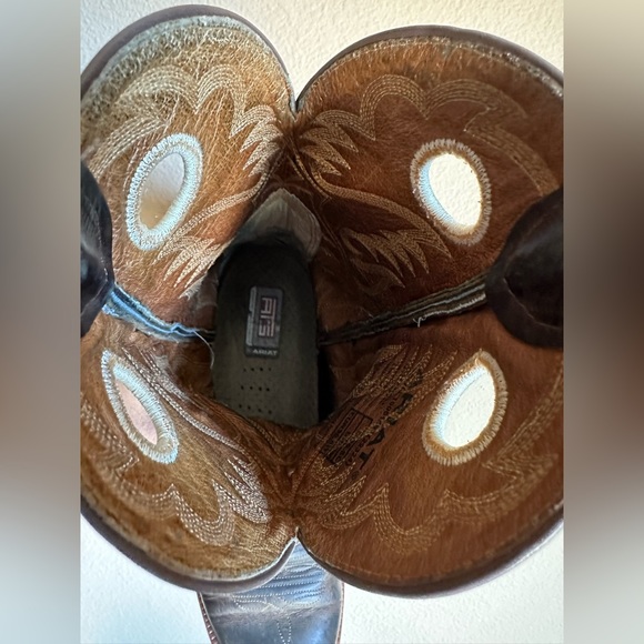 Ariat Men’s/Women's Size 8.5c wide width Round Toe Brown Leather Western Boots - Picture 9 of 13